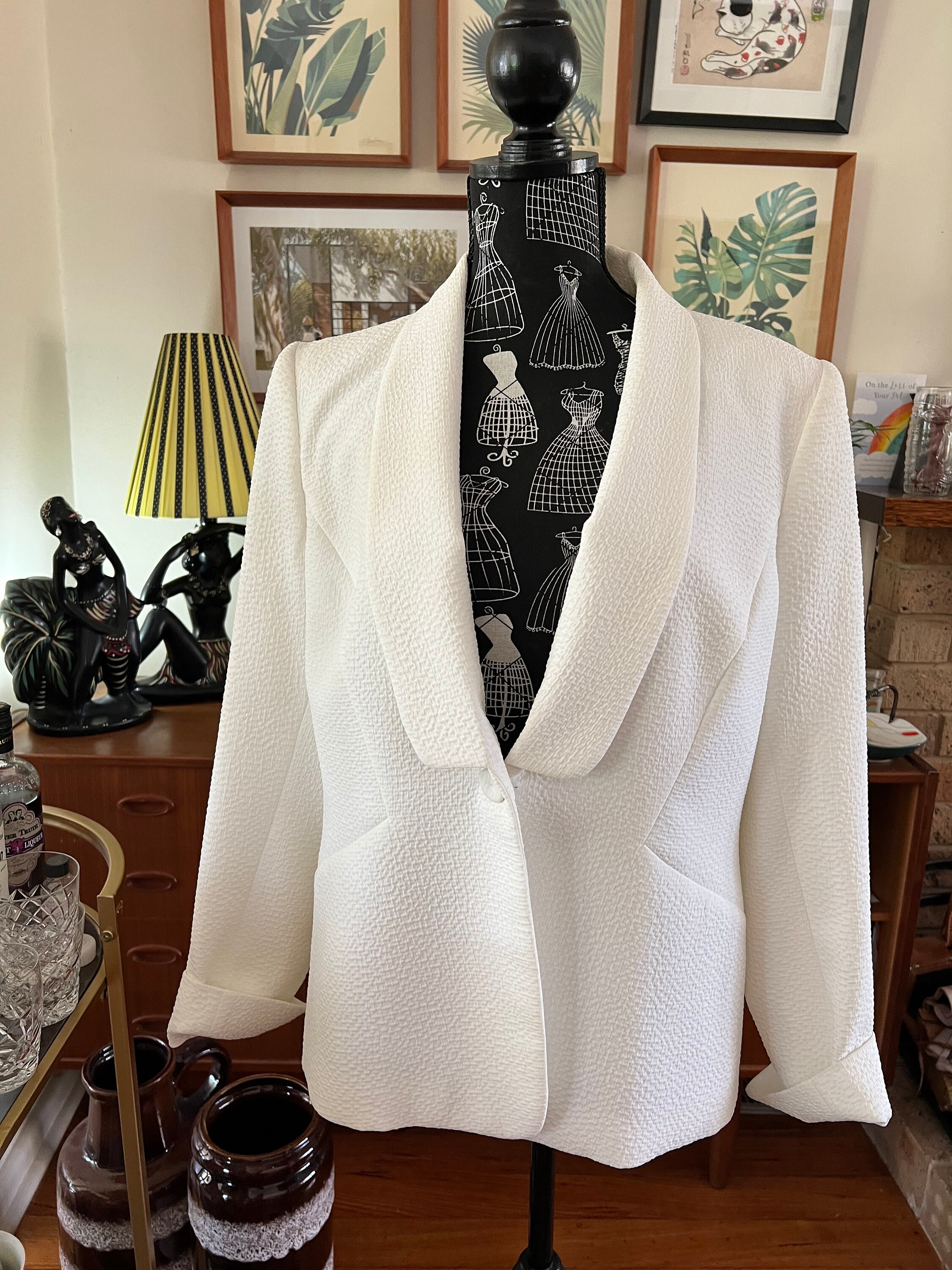 Anthea Crawford Size 14 White Jacket Etsy