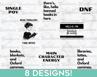 Bookish bundle SVGs, bookish png, book lover bundle, bookish quotes, quotes for book lovers svg