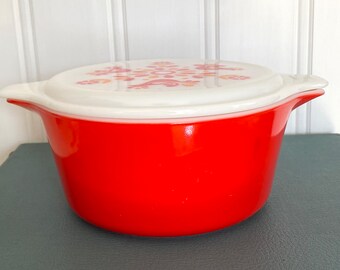 Great Condition Vintage Pyrex Friendship 1.5 Qt 474-B Red Casserole Pot w Lid - One of Three Listed