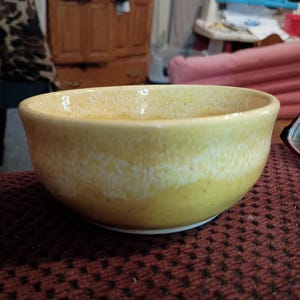 Yellow pottery bowl
