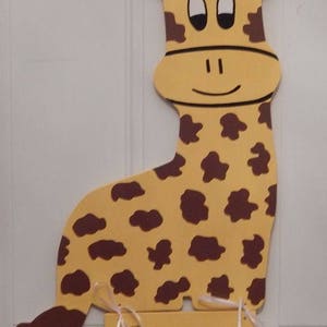 Giraffe Baby Hospital Door Hanger with Birth Announcement Plaque