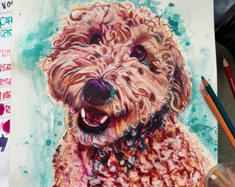 Custom Hand-painted Pet Portrait | Pet Painting from photo | Gift for dog mum | Animal Memorial Artwork | Commission Australian Artist