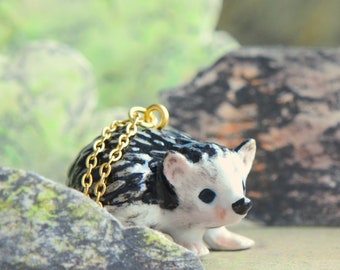 Hedgehog Necklace | Handcrafted Porcelain Jewelry | Camp Hollow Collectible Heirloom Art | The Perfect Gift | Collect them all!