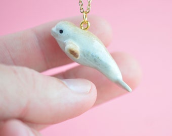 Beluga Necklace | Handcrafted Porcelain Jewelry | Camp Hollow Collectible Heirloom Art | The Perfect Gift | Collect them all!