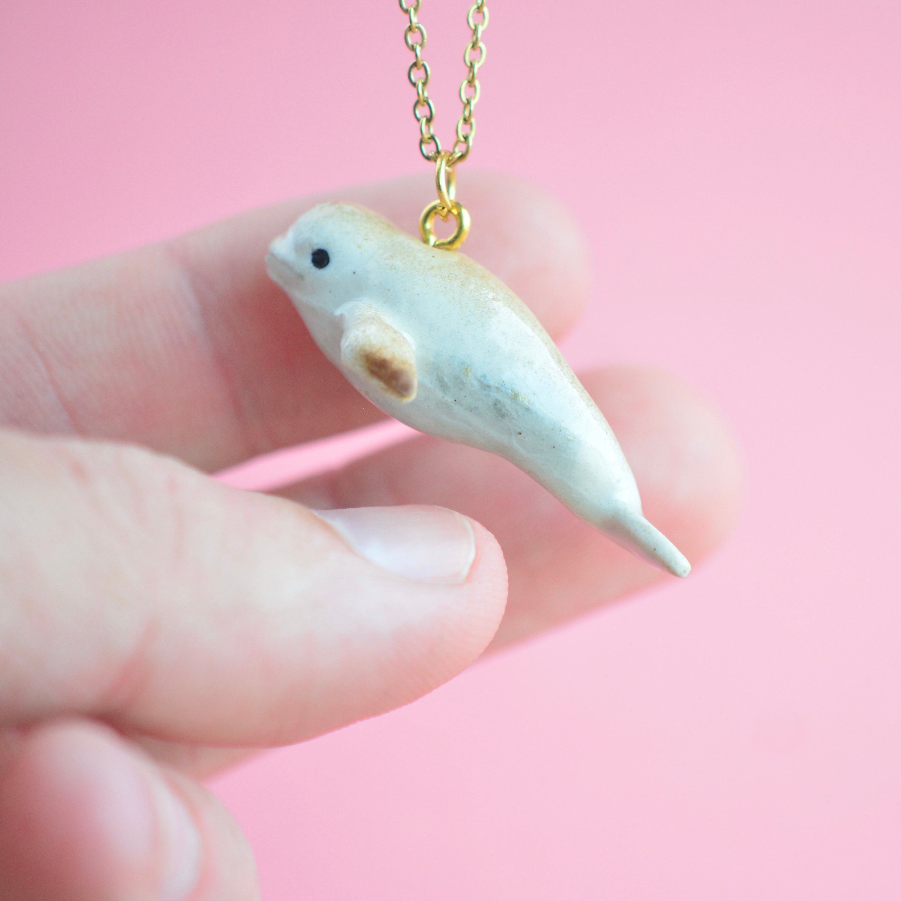 Beluga Necklace Handcrafted Porcelain Jewelry Camp Hollow - Etsy 日本
