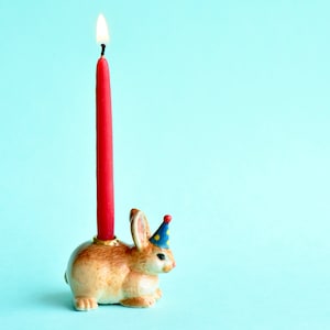 卯年 BUNNY ケーキトッパー | 磁器の置物 | キャンプホロー コレクターズアイテム 家宝アート | バースデーキャンドルホルダー | 全部集めよう