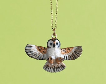Barn Owl Necklace | Handcrafted Porcelain | Collectible Jewelry Heirloom Art | The Perfect Gift | Collect them all!