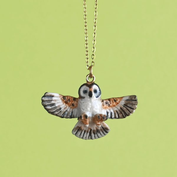 Barn Owl Necklace | Handcrafted Porcelain | Collectible Jewelry Heirloom Art | The Perfect Gift | Collect them all!