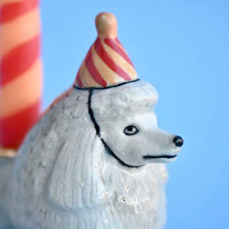 Poodle Retriever Cake Topper |  Year of the Dog | Chinese Zodiac | Camp Hollow Ceramic Party Animal