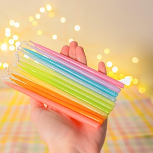 Pastel Rainbow Tapered Candle Set (x12)
