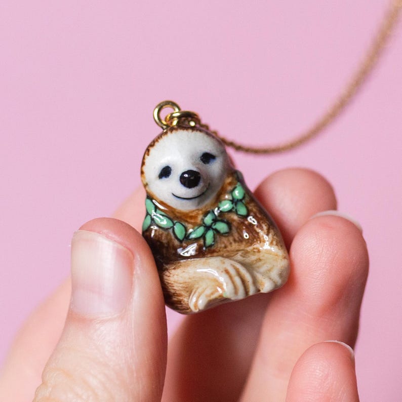 Sloth Necklace | Camp Hollow Ceramic Animal Jewelry