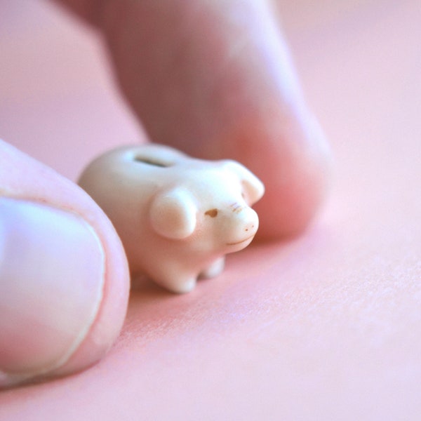 Words Tiniest Piggy Bank • Miniature Porcelain Bank • Its SOOOOO Small! • Way too Cute! • Collectible Souvenir • Makes a Great Gift (AO024)