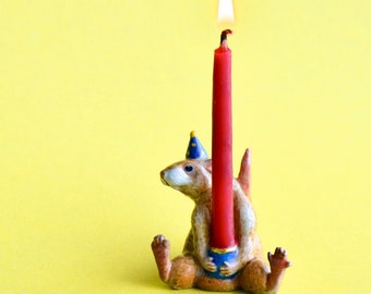 Year of the RAT Cake Topper | Porcelain Figurine | Camp Hollow Collectable Heirloom Art | Birthday Candle Holder | Collect them All!