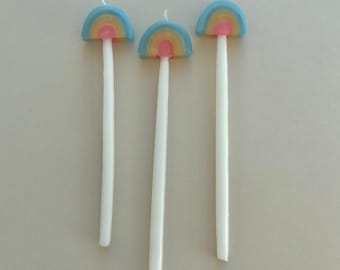 Rainbow Shaped Candle Set (x3)