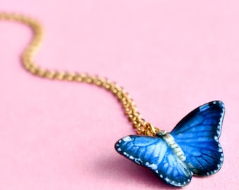 Butterfly Necklace • I love Butterflies! • It’s Blue! • Wow! I love to Collect Things! • Eco-Friendly Stuff is the Best! (A0031)