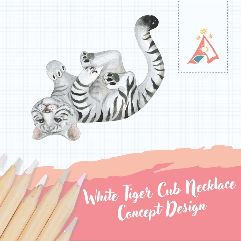 White Tiger Necklace | Camp Hollow Ceramic Animal Jewelry