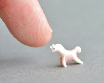 Miniature Mini Fairy Garden Porcelain Unicorn | Animal Miniatures Baby Unicorn Figurine | Cake Decoration Terrarium Fairy Garden Dolls Toy