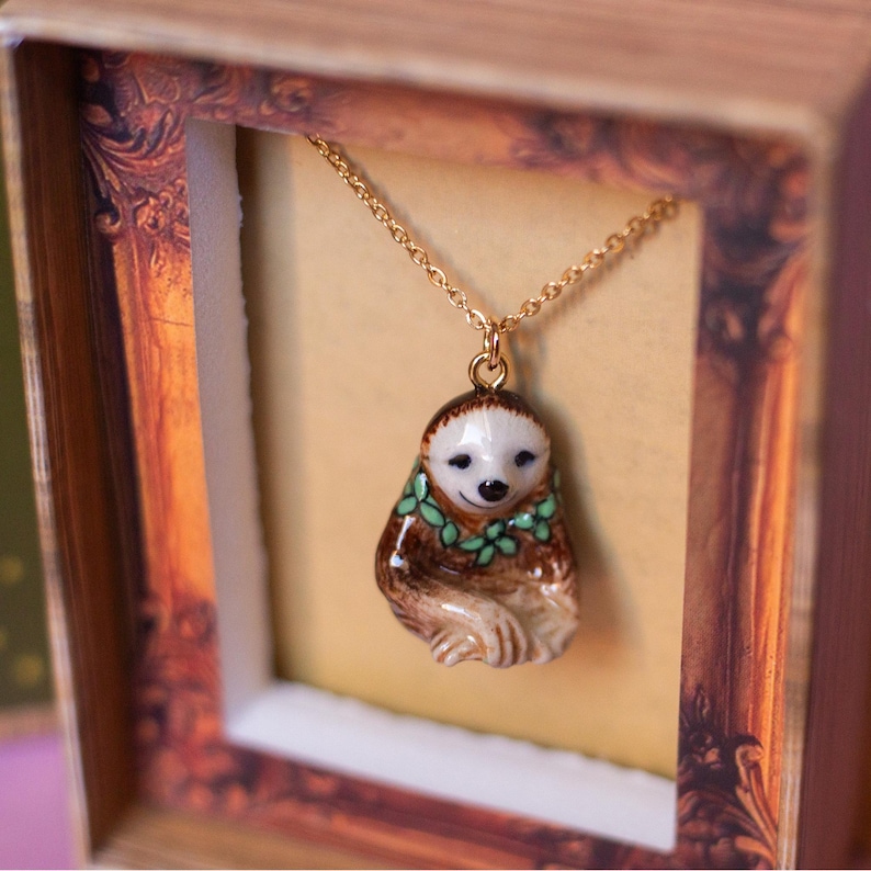 Sloth Necklace | Camp Hollow Ceramic Animal Jewelry