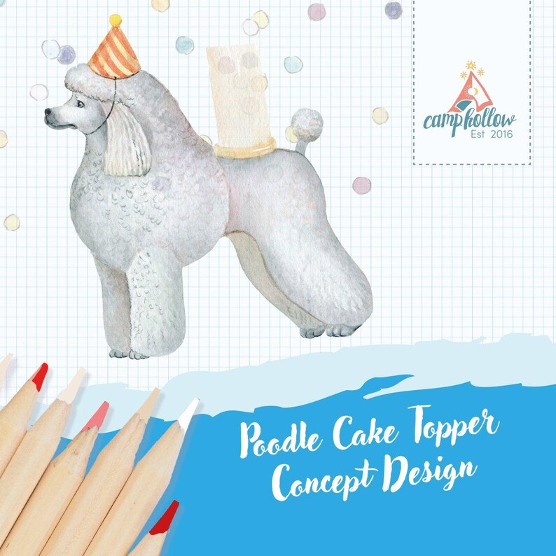 Poodle Retriever Cake Topper |  Year of the Dog | Chinese Zodiac | Camp Hollow Ceramic Party Animal