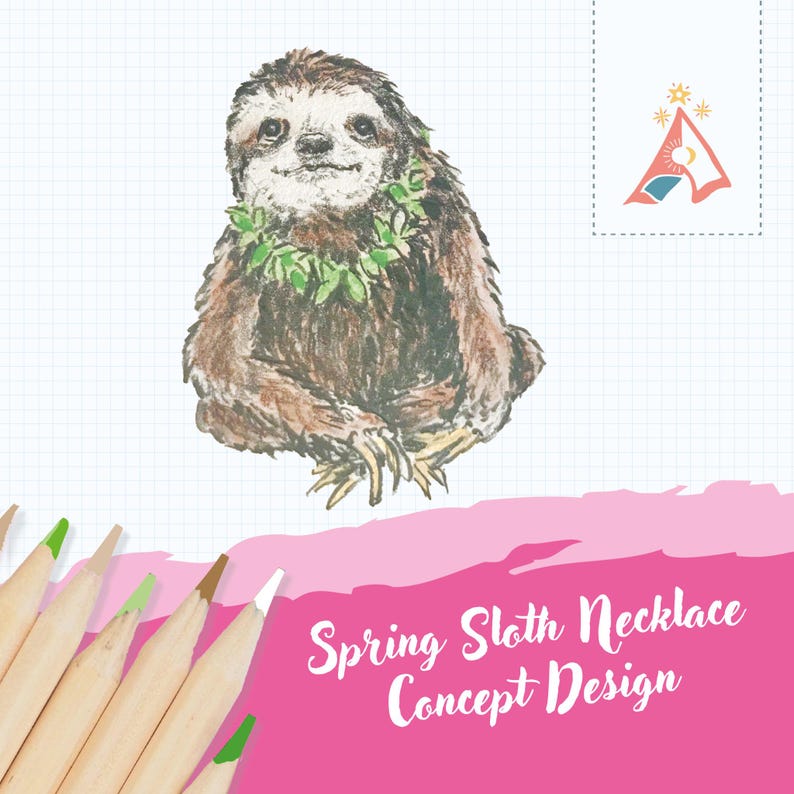 Sloth Necklace | Camp Hollow Ceramic Animal Jewelry