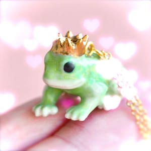 Frog Prince Necklace | Handcrafted Porcelain Jewelry | Camp Hollow Collectible Heirloom Art | The Perfect Gift | Collect them all!