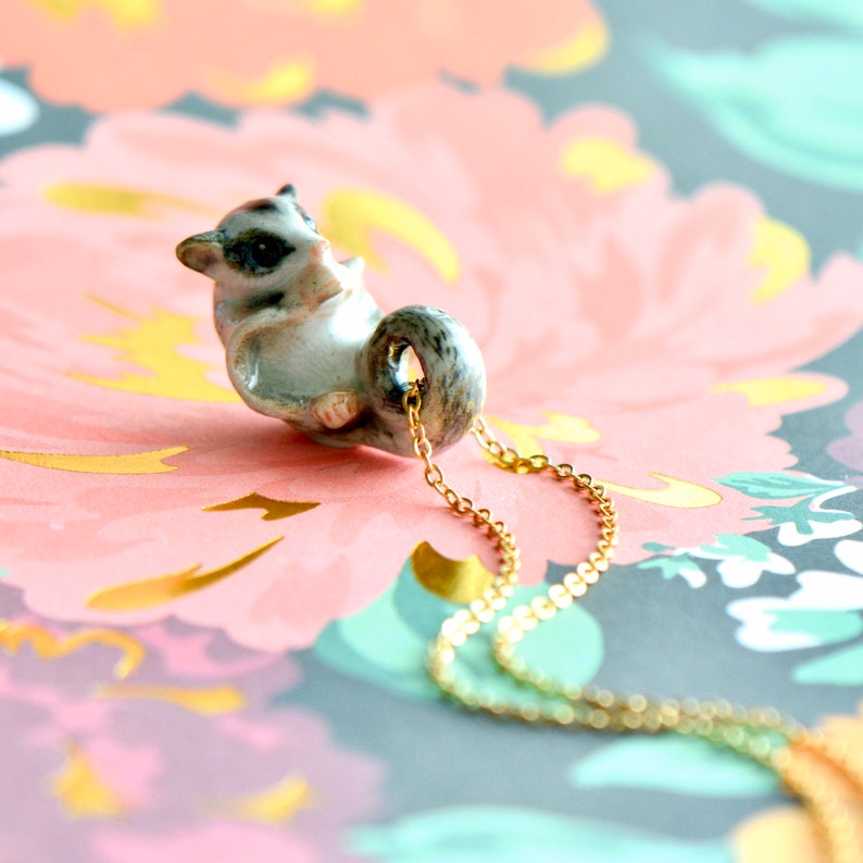 Sugar Glider Necklace | Camp Hollow Ceramic Animal Jewelry