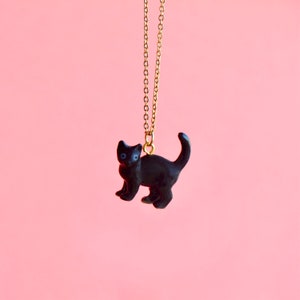 Black Cat Necklace | Handcrafted Porcelain Jewelry | Camp Hollow Collectible Heirloom Art | The Perfect Gift | Collect them all!