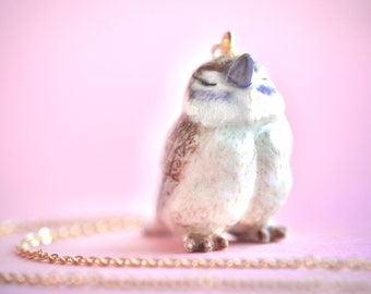 Sparrow Necklace | Handcrafted Porcelain Jewelry | Camp Hollow Collectible Heirloom Art | The Perfect Gift | Collect them all!