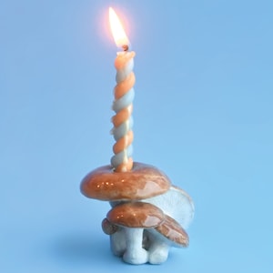 Eiche Mushroom Cluster Cake Topper | Handgefertigte Porzellan Figur | Lager Hohle Kunst | Geburtstagskerzenhalter | Sammle sie Alle!