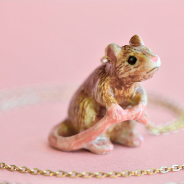 Rat Necklace | Handcrafted Porcelain Jewelry | Camp Hollow Collectible Heirloom Art | The Perfect Gift | Collect them all!