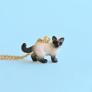 Siamese Cat Necklace | Handcrafted Porcelain Jewelry | Camp Hollow Collectible Heirloom Art | The Perfect Gift | Collect them all!