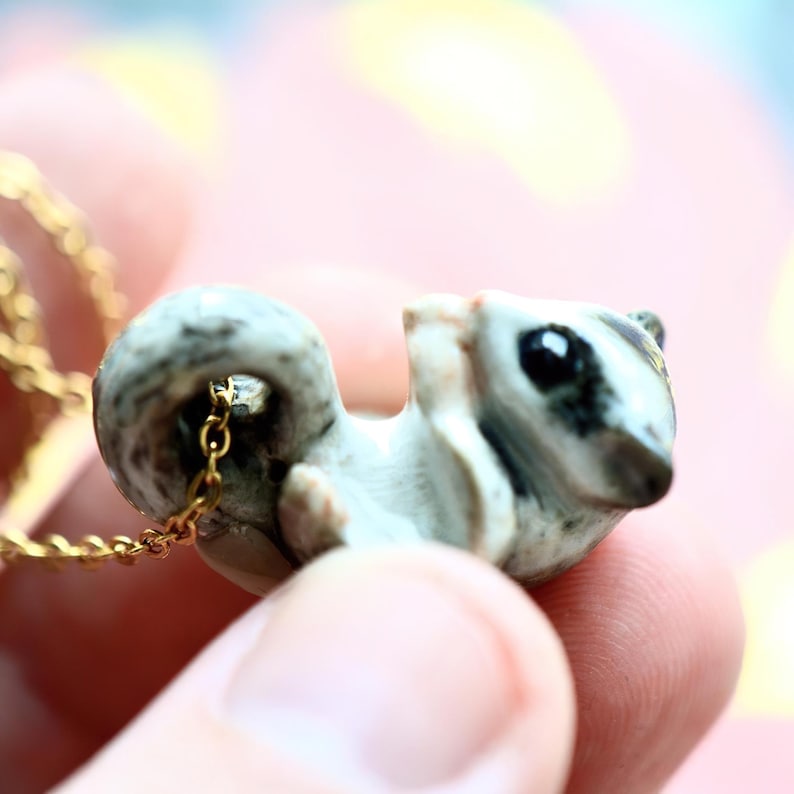 Sugar Glider Necklace | Camp Hollow Ceramic Animal Jewelry