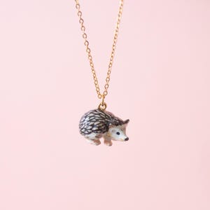 Hedgehog Necklace | Handcrafted Porcelain Jewelry | Camp Hollow Collectible Heirloom Art | The Perfect Gift | Collect them all!