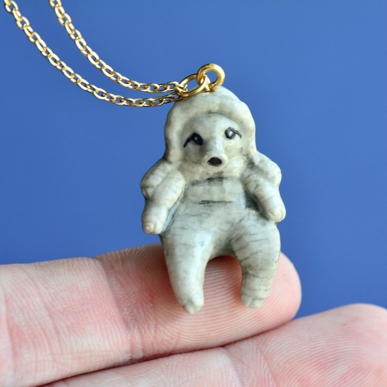 Water Bear Necklace Handcrafted Porcelain Jewelry Camp Hollow Collectible Heirloom Art The Perfect Gift Collect them all image 1