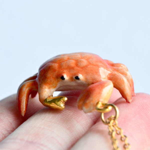 Crab Necklace | Handcrafted Porcelain Jewelry | Camp Hollow Collectible Heirloom Art | The Perfect Gift | Collect them all!