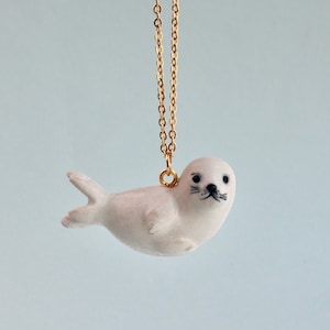 Harp Seal Necklace | Handcrafted Porcelain Jewelry | Camp Hollow Collectible Heirloom Art | The Perfect Gift | Collect them all!