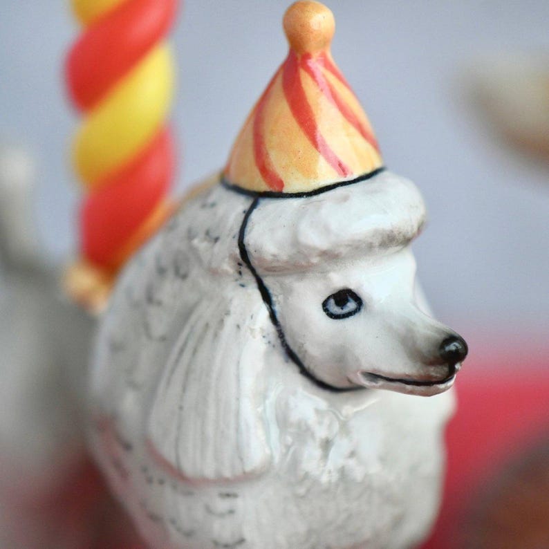 Poodle Retriever Cake Topper |  Year of the Dog | Chinese Zodiac | Camp Hollow Ceramic Party Animal
