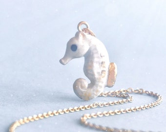 Arctic Seahorse Necklace | Handcrafted Porcelain Jewelry | Camp Hollow Collectible Heirloom Art | The Perfect Gift | Collect them all!