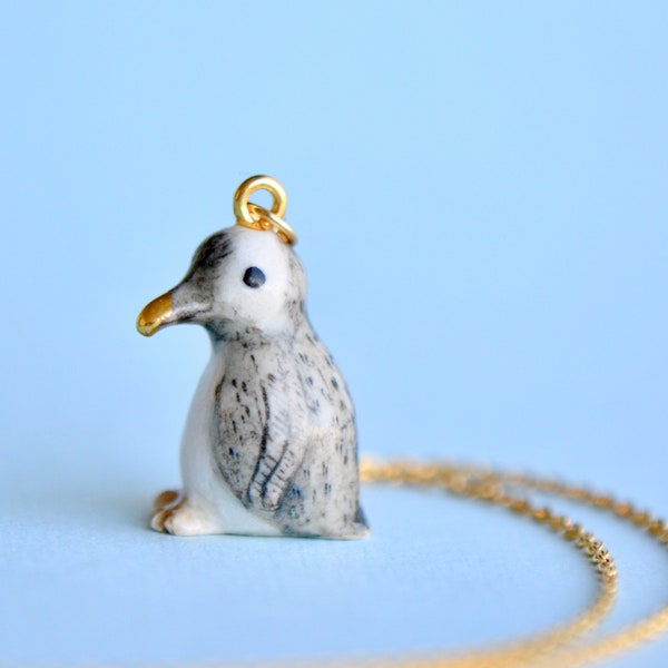 Tiny Penguin Necklace  | Handcrafted Porcelain Jewelry | Camp Hollow Collectible Heirloom Art | The Perfect Gift | Collect them all!