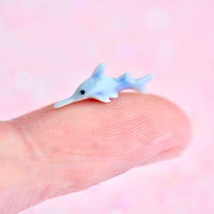 Miniature Porcelain Collectible Ceramic Shark Fish Souvenir | Animal Figurines Sharks Toy | Realistic Ocean Sword Shark Figurine