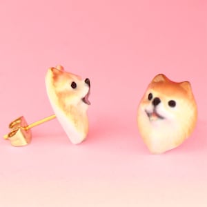 Pomeranian Earrings | Handcrafted Porcelain Jewlery | Camp Hollow Collectable Heirloom Art | The Perfect Gift | Collect them All!