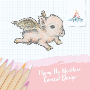 Flying Pig Necklace | Camp Hollow Ceramic Animal Jewelry