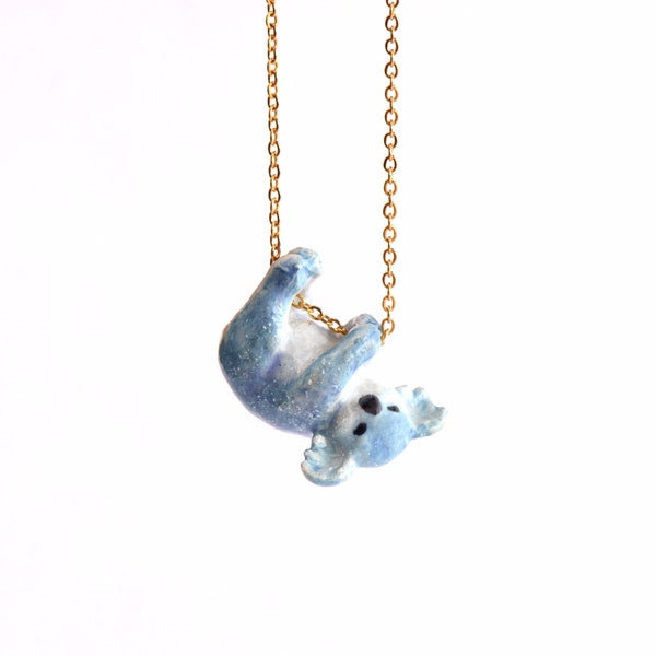 Collier galaxie ours koala| Bijoux artisanaux en porcelaine | Art ancien de collection Camp Hollow | Le cadeau parfait | Collectionnez-les tous !