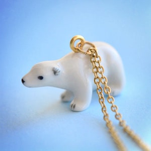 Polar Bear Necklace Make a Wish for Nature We can Fix It Optimistic Artist Preserve the World Protect Nature Mission AO034 image 1