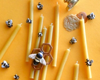 Beeswax Birthday Candle Set of 10 (Tiny bees not included)