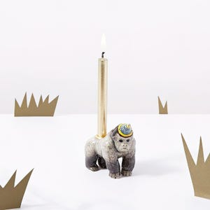 ゴリラ ケーキ トッパー | 手作り磁器の置物 | キャンプ ホロウの収集価値のある家宝アート | バースデー キャンドル ホルダー | 全部集めよう!