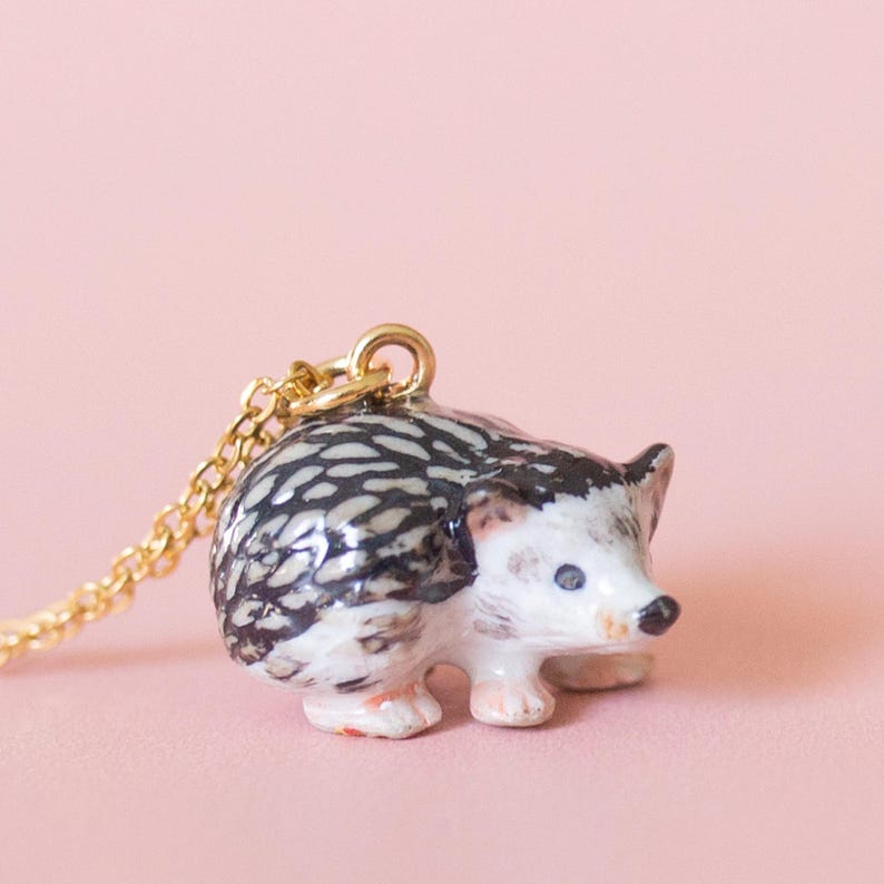 Hedgehog Necklace | Camp Hollow Ceramic Animal Jewelry
