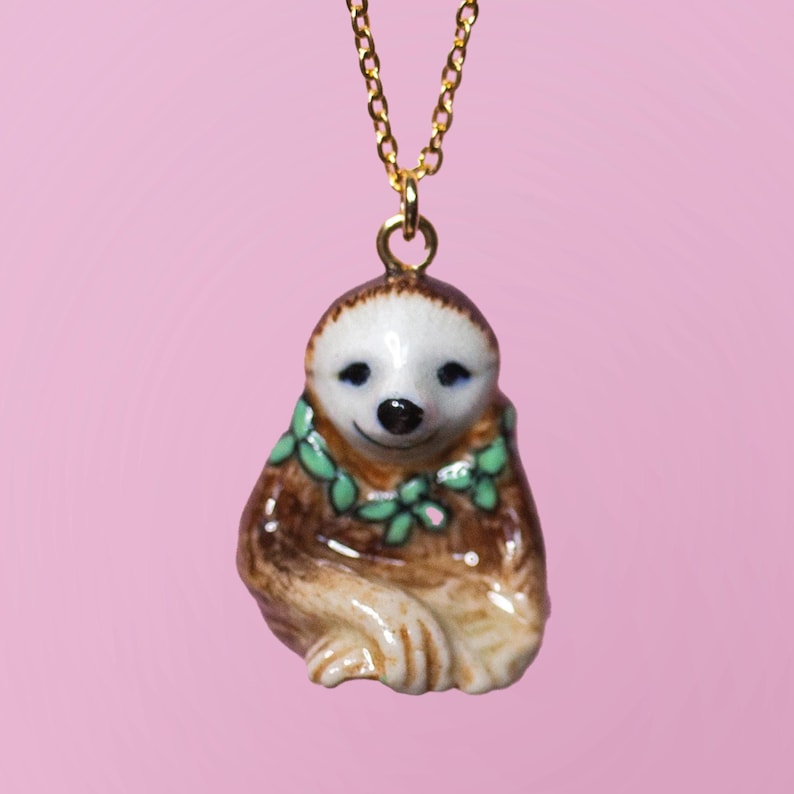 Sloth Necklace | Camp Hollow Ceramic Animal Jewelry