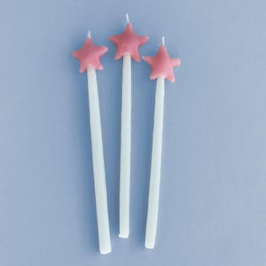 Pink Star Shaped Birthday Candle Set (x3)