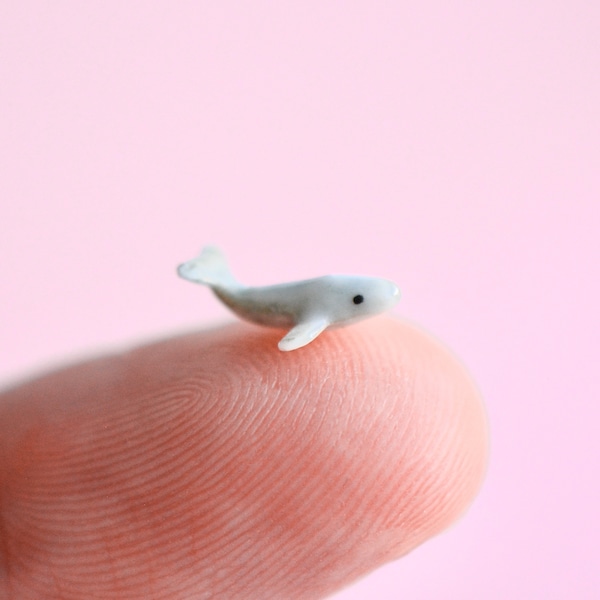 World's Tiniest Whale Figurine  | Miniature Hand-painted Porcelain | Incredibly Small Creatures | Collect them all!